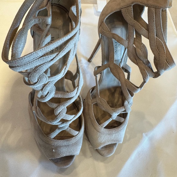 Valentino Garavani Beige Strappy Heels
